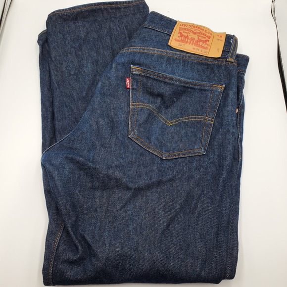 Levi's Other - Levis 501 Original Fit Mens Jeans W34 L30(29) Dark Wash Indigo Button Fly Denim